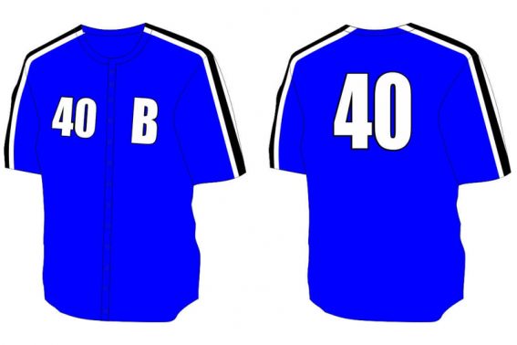 blue baseball shirt