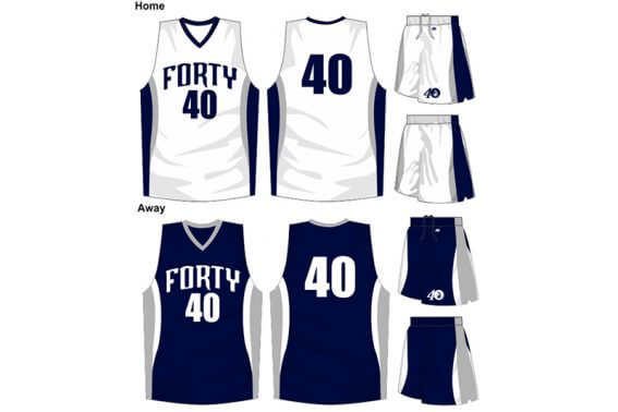 white with navy details uniform and navy with grey sides alternate