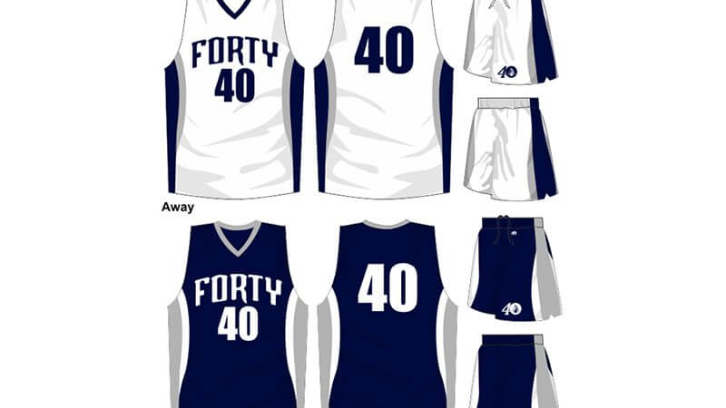 white with navy details uniform and navy with grey sides alternate