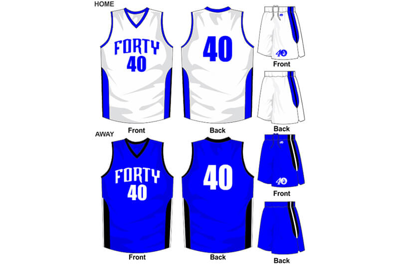 white uniform with blue alternate
