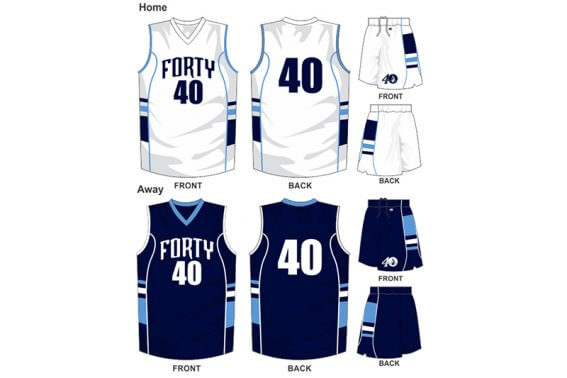white uniform with navy alternate