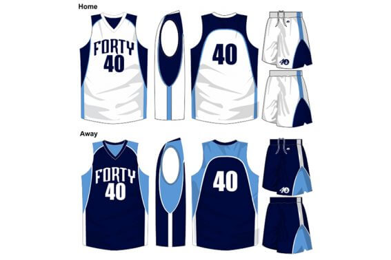 white uniform with navy shoulders, alternate is navy with light blue shoulders