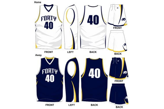 white uniform with navy alternate
