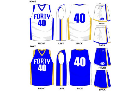 white uniform with blue alternate