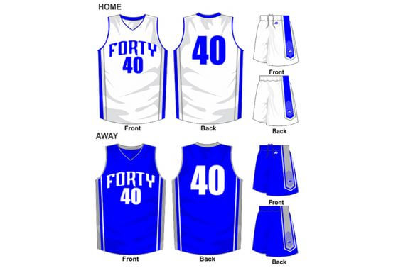 white uniform with blue alternate