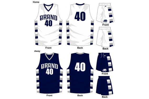 white uniform with navy alternate
