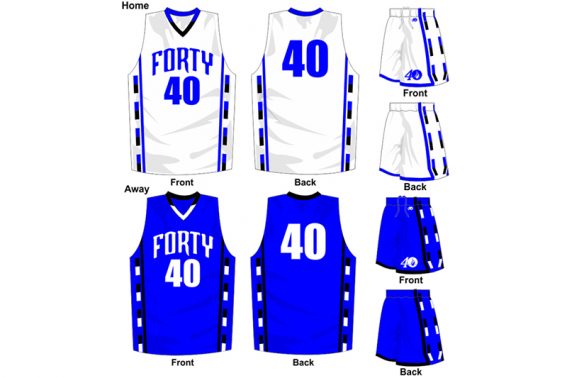 white uniform with blue alternate