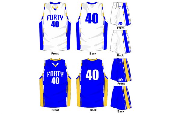 white uniform with blue alternate