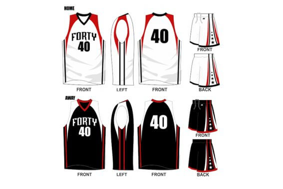 white uniform with red shoulders and black alternate with white shoulders