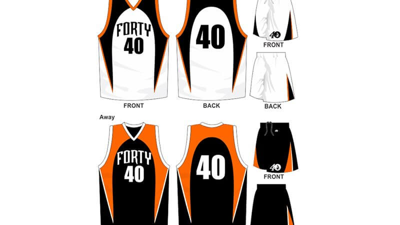 white and black uniform with black and orange alternate