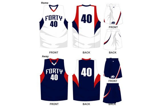 white uniform with navy alternate