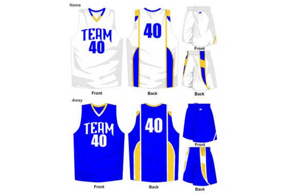 white uniform with blue alternate