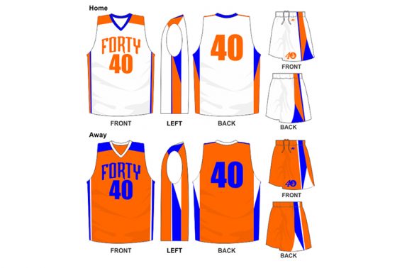 white and orange uniform with orange and blue alternate