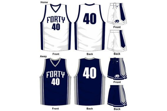 white uniform with navy alternate