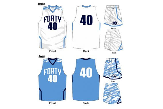white uniform with light blue alternate