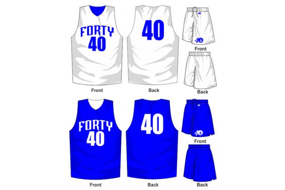 white uniform with blue alternate