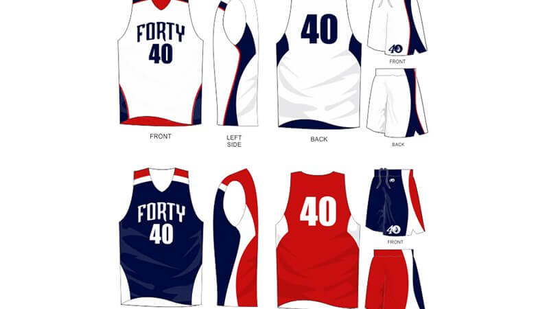white uniform with navy and red alternate