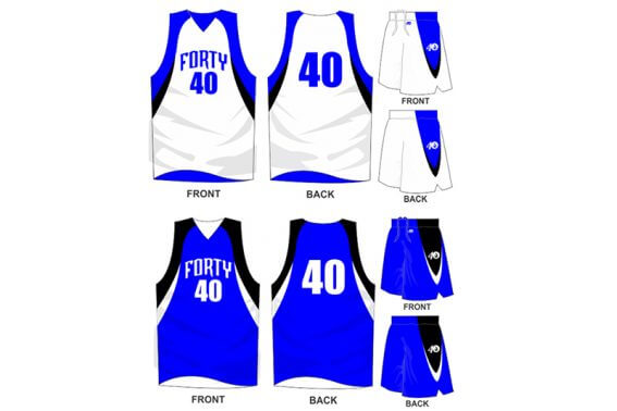 white uniform with blue alternative uniform