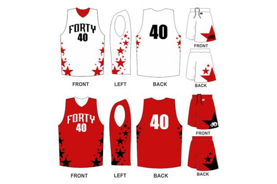 white uniform with red stars on the side and white shorts with red stars as well. alternative uniform is red with black stars