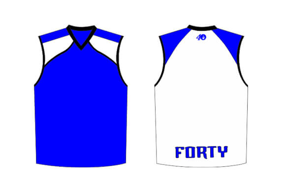 sleeveless jersey blue with white and black details