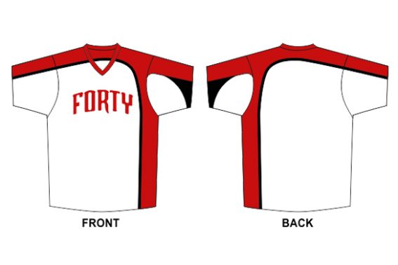 asymmetric white short sleeve with red and black details