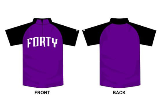 purple shirt with black shoulder short sleeve