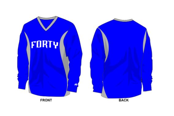 long sleeve white grey details shirt