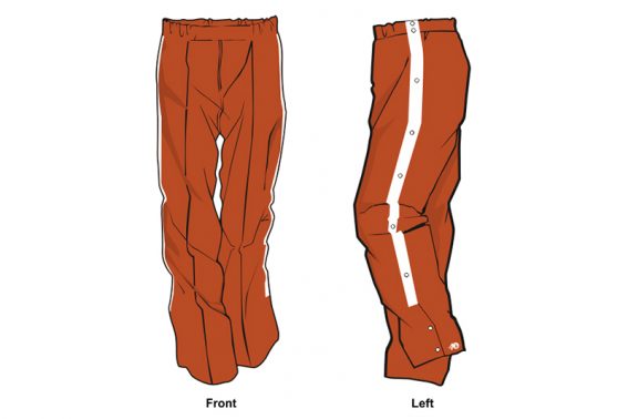 orange and white sweatpants