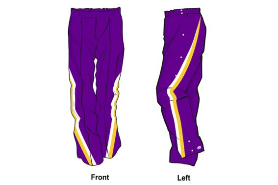 purple with white and yellow stripes