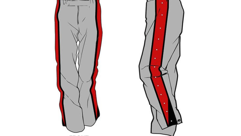 grey with red and black stripe on the side sweatpants