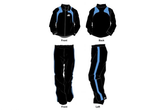 black with light blue detailing sweat pants and hoodie set