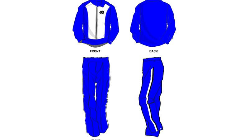 blue and white sweat pants and hoodie set