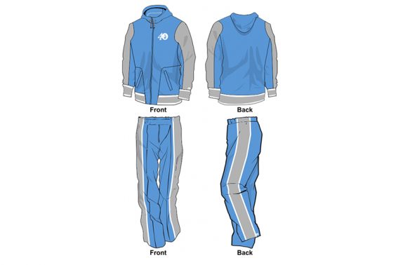 sweat pants and hoodie set light blue and grey