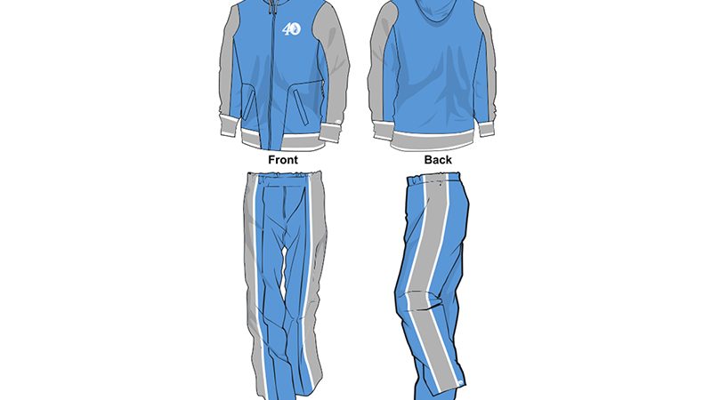 sweat pants and hoodie set light blue and grey