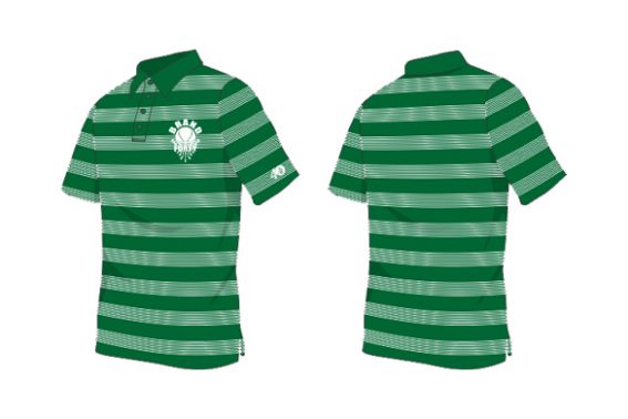 Striped Polo Illustration 46s green