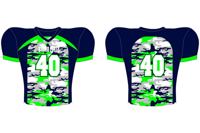 navy, grey, and green jersey