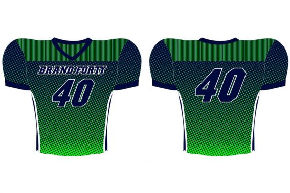 navy and green half tone jersey
