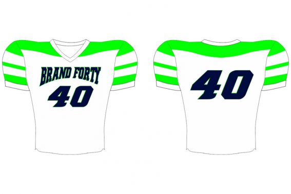 white shirt with green stripes