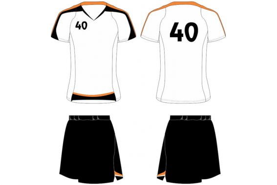 white shirt with black shorts uniform