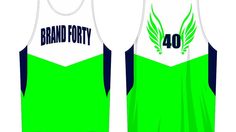 green and white sleeveless jersey