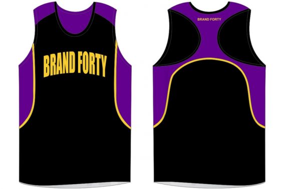 black with purple details sleeveless