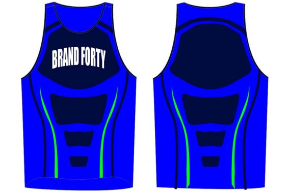 blue sleeveless jersey