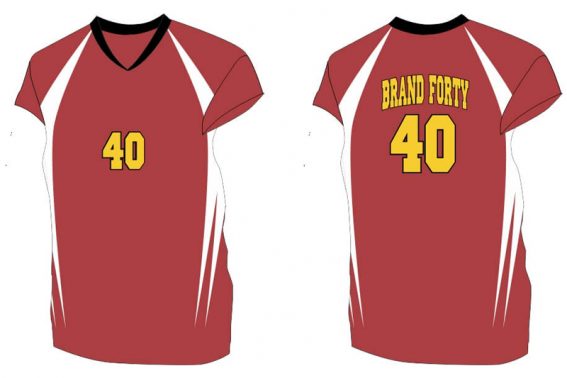 red short sleeve with white sides